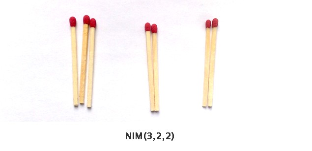Příklad hry NIM(3,2,2)